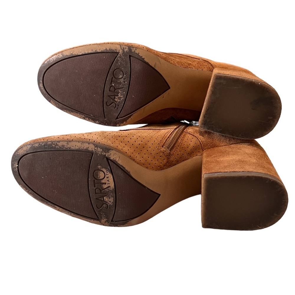 Franco Sarto Alfie Whiskey Suede Booties Worn Ounce Size 8 - Picture 6 of 6